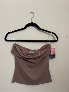 Strapless Draped Tank Top in Mauve